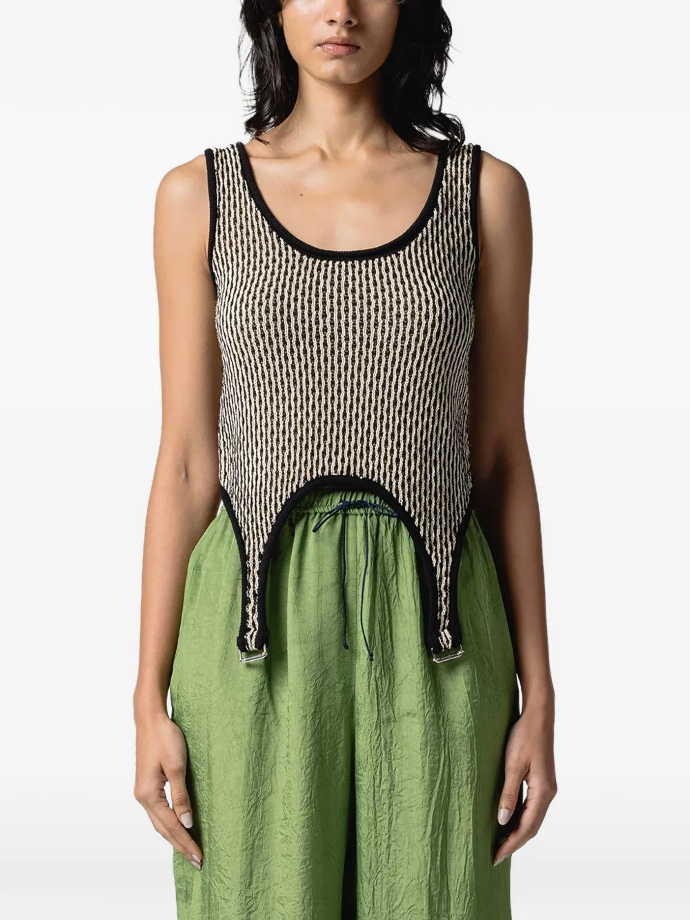 Muller Of Yoshiokubo Ripple strap-detail tank top - Nero