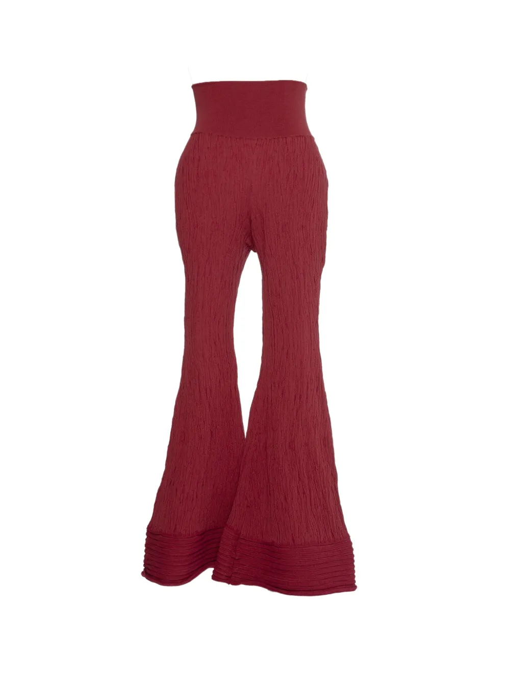 Muller Of Yoshiokubo textured-knit flared trousers - Rot