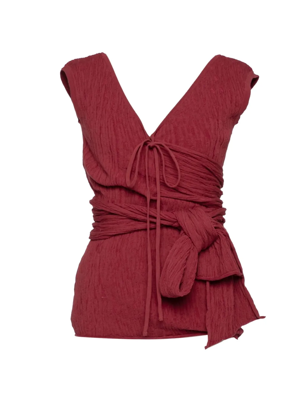 Muller Of Yoshiokubo wrap-tie sleeveless vest - Rosso