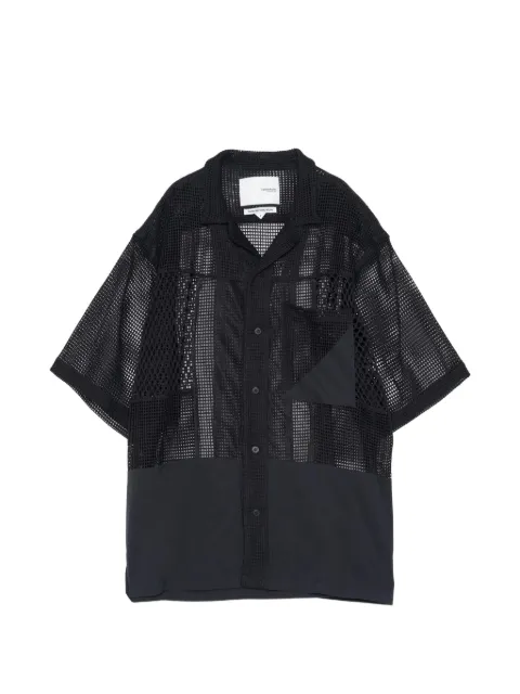 Yoshiokubo patchwork mesh shirt