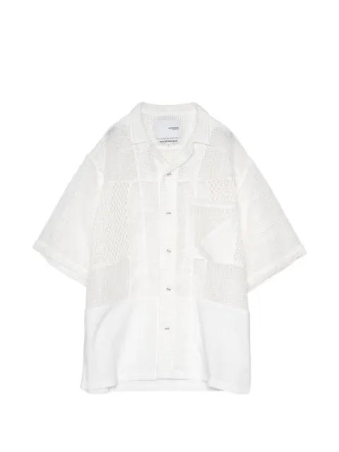 Yoshiokubo mesh-panelled patchwork shirt