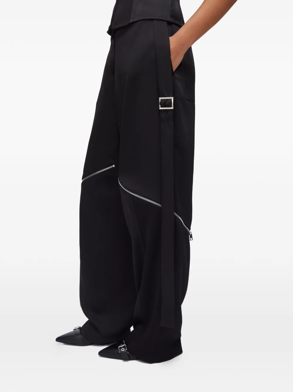 LIU JO Broek met wijde pijpen Zwart