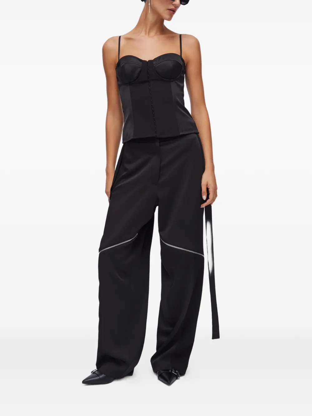 LIU JO zip wide trousers - Zwart