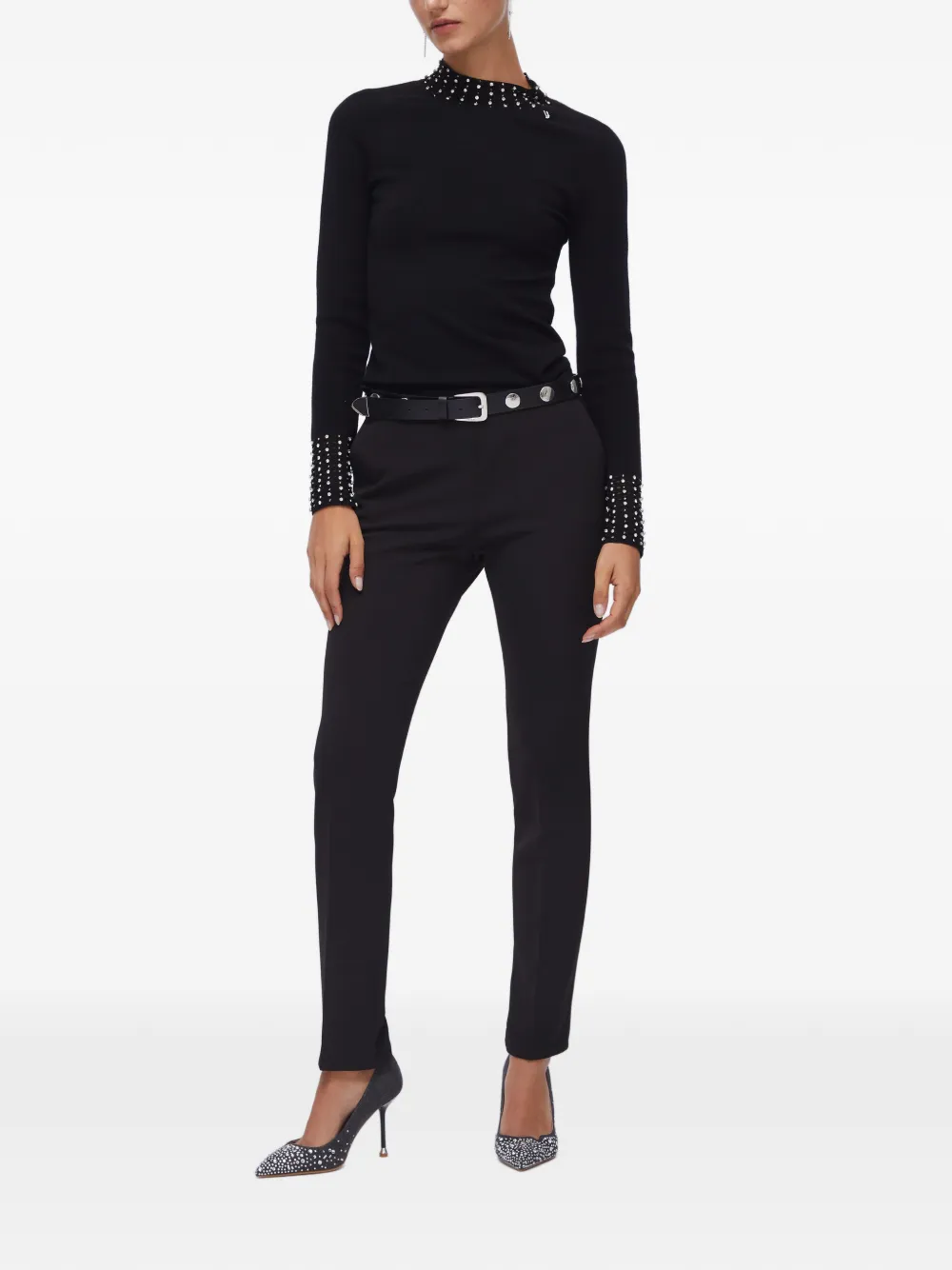 Cut-Out Jewel Sweater