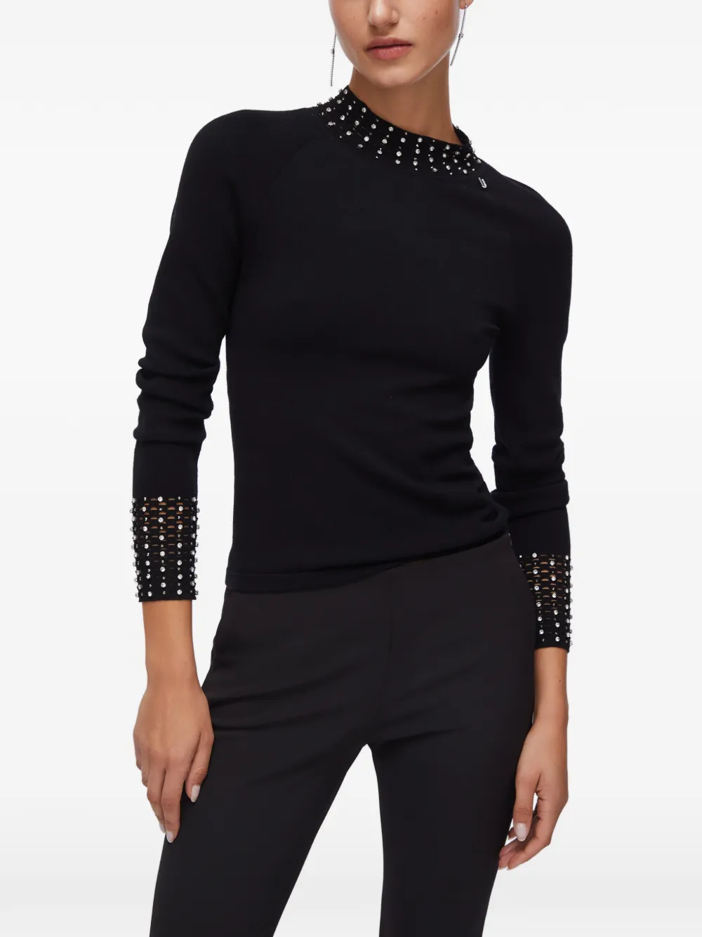 Cut-Out Jewel Sweater