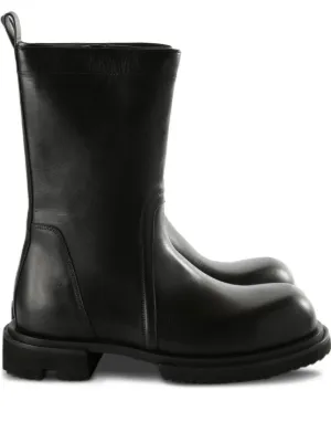 Rick Owens Beatle Bogun 60mm Leather Boots | Black | FARFETCH RO