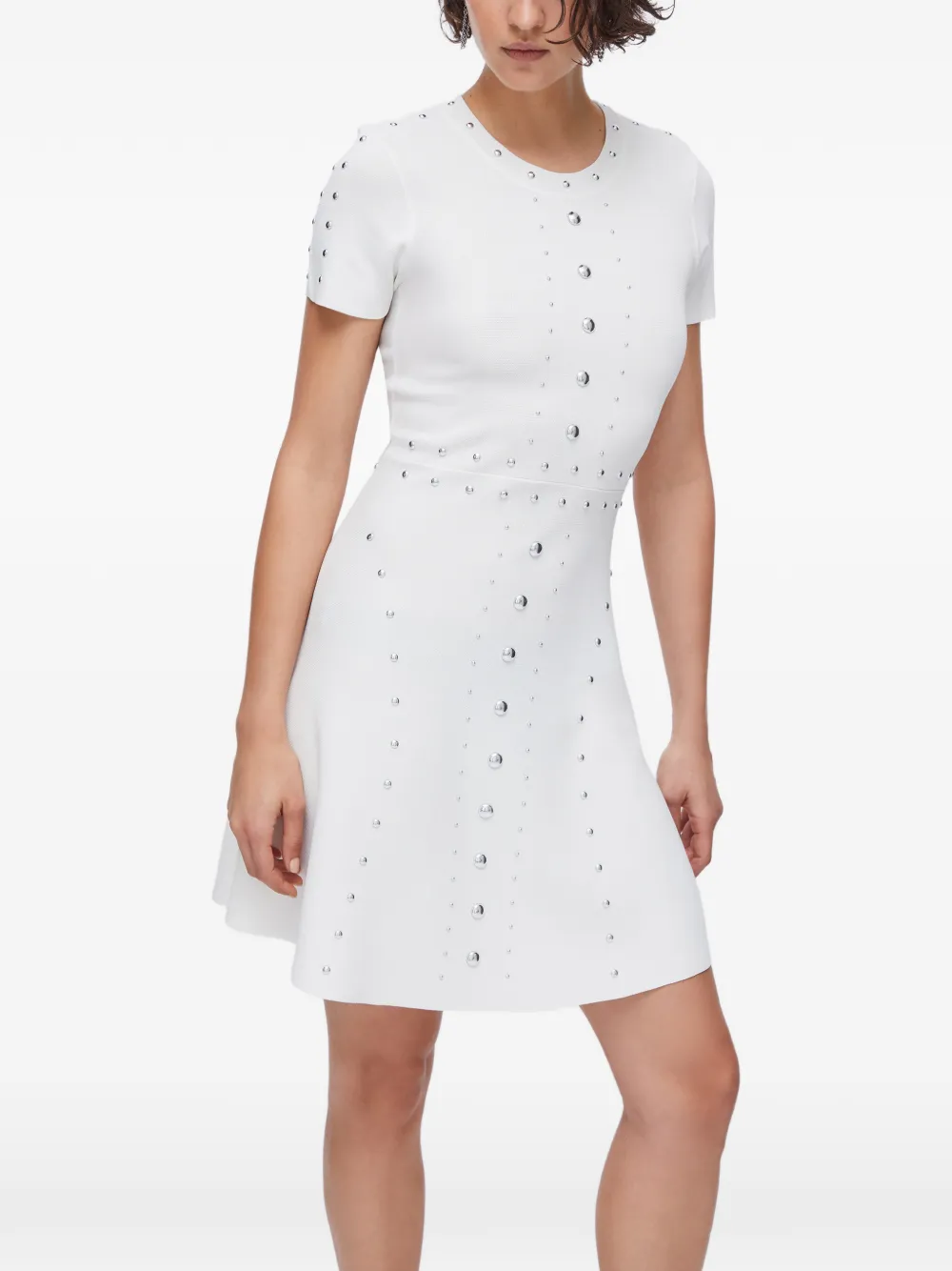  Liu Jo Studded Knit Mini Dress - White 