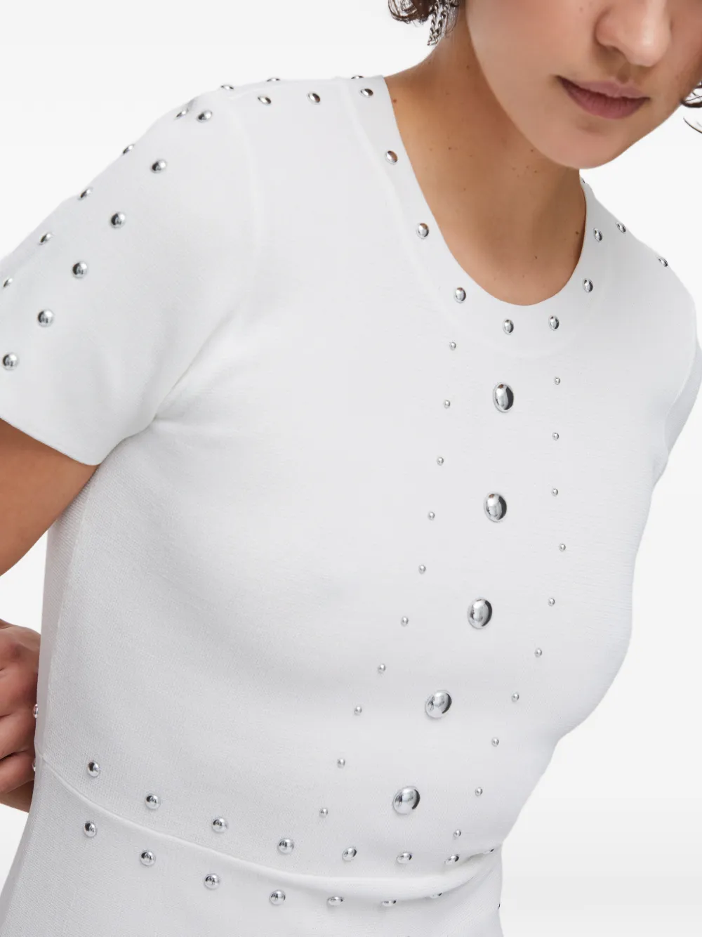 LIU JO Gebreide jurk met studs Wit