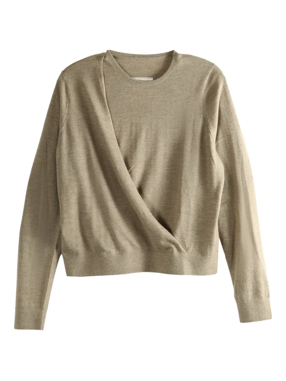 Uma Wang x 1436 wrap-effect sweater - Neutrals