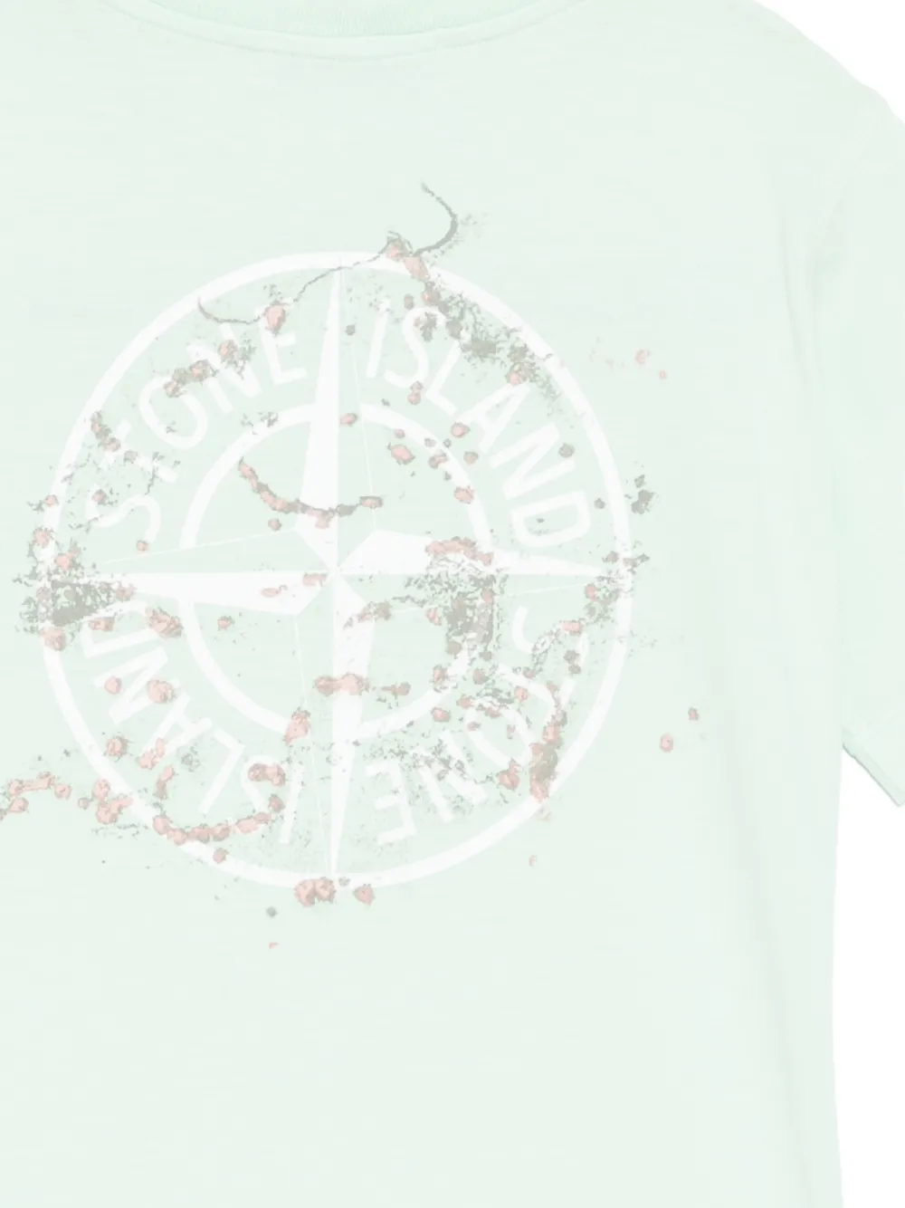 Stone Island Junior T-shirt met logoprint Groen