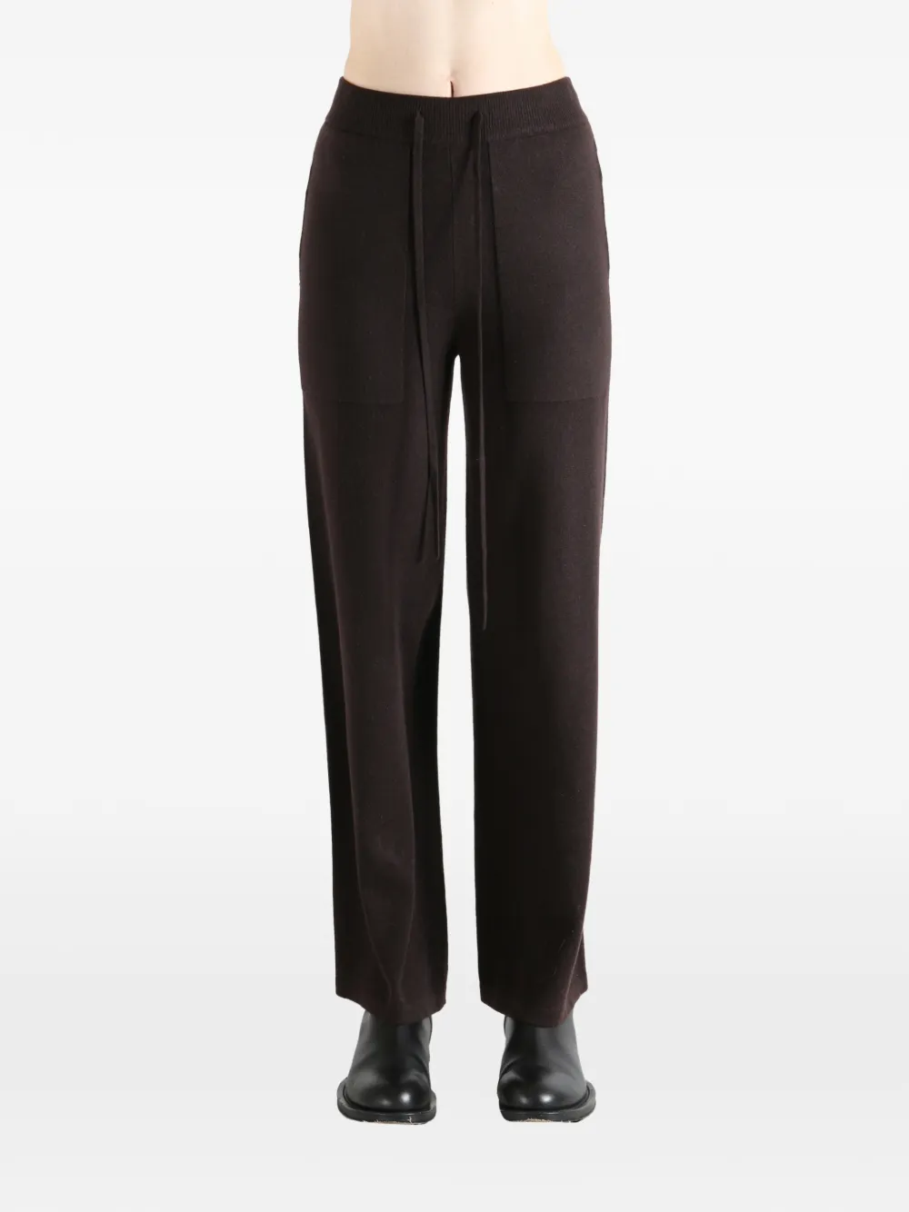 Uma Wang x 1436 drawstring knitted trousers - Bruin