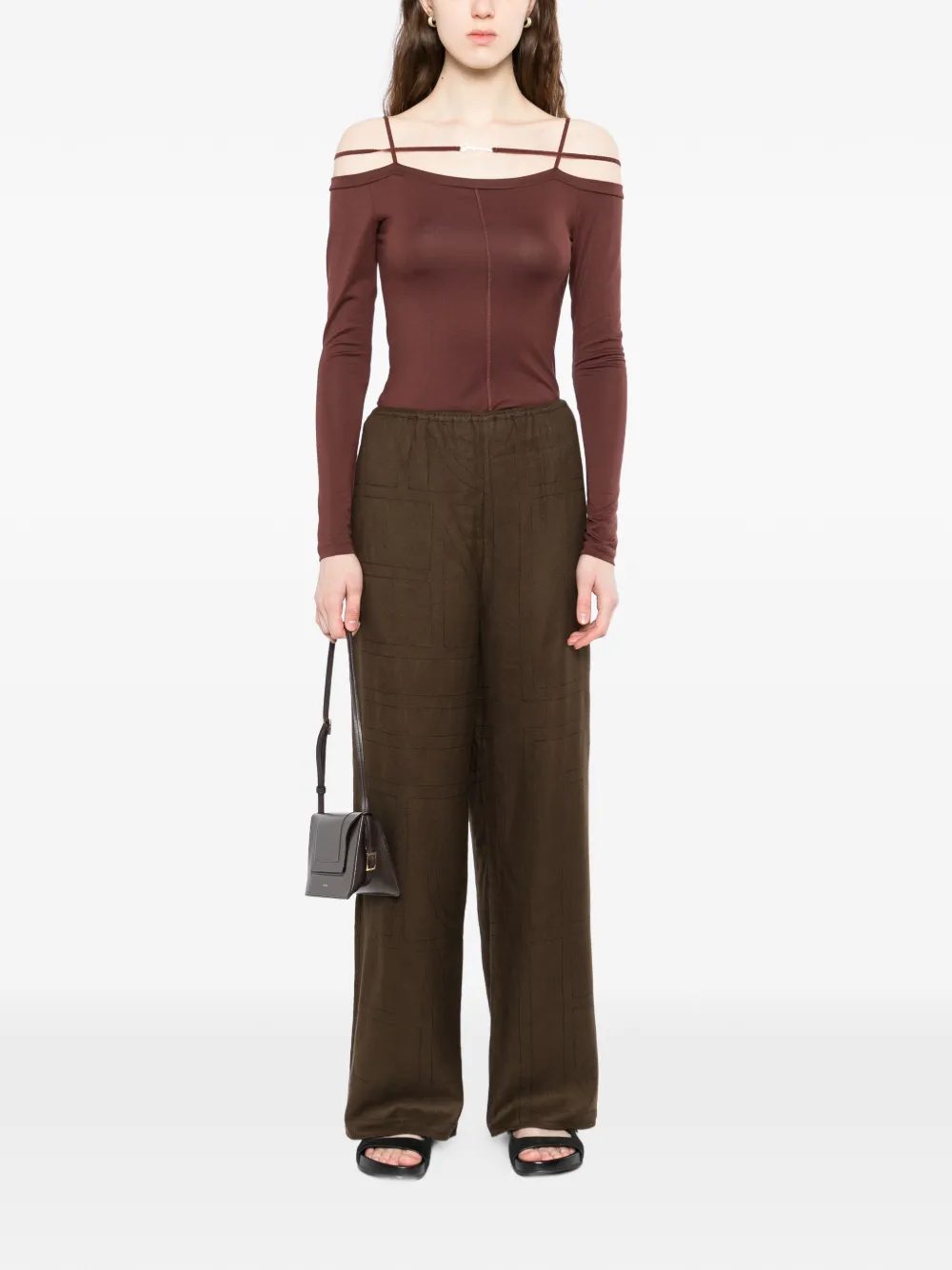  Toteme Geometric Seam Trousers - Brown 