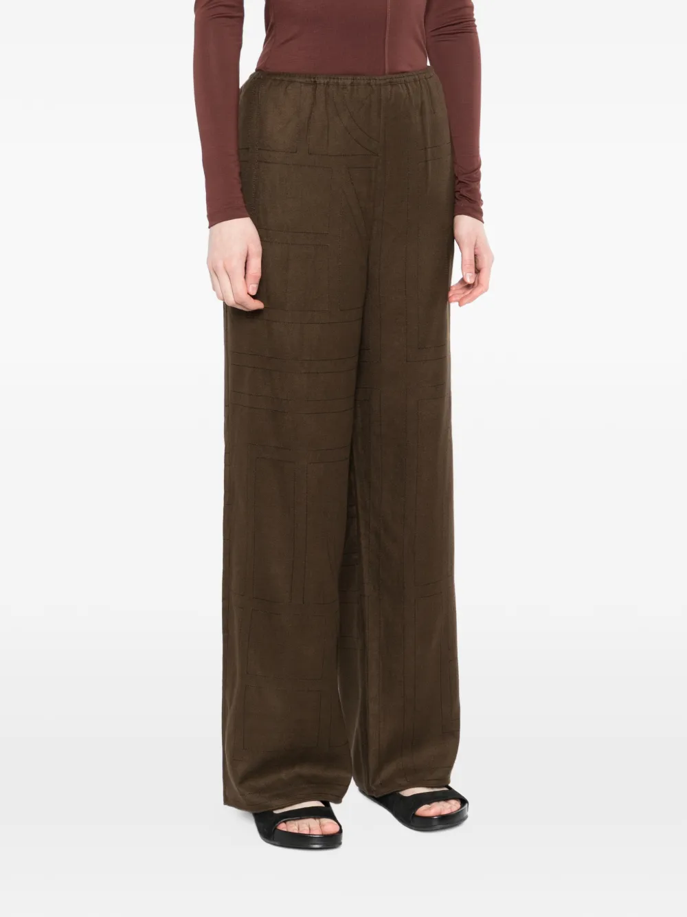  Toteme Geometric Seam Trousers - Brown 
