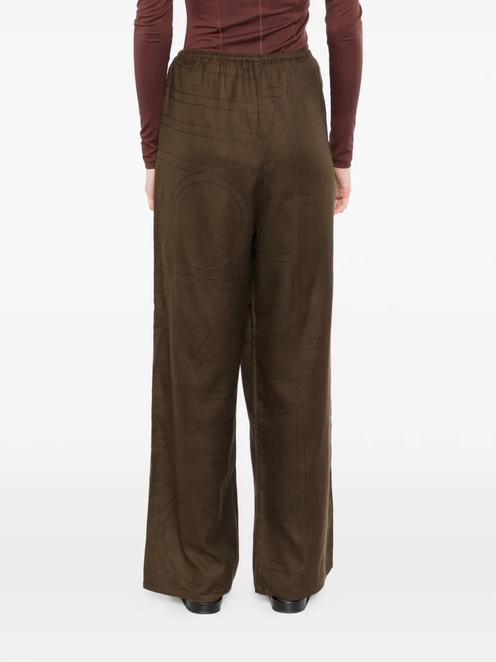 TOTEME Broek met afwerking Bruin