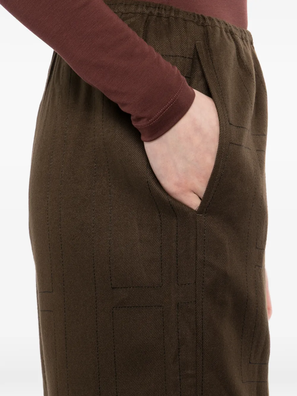TOTEME Broek met afwerking Bruin