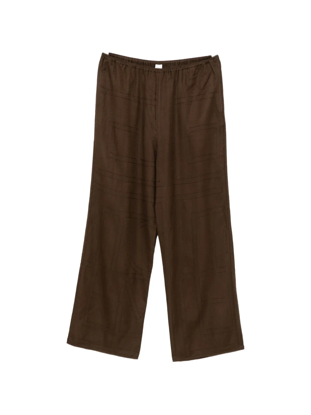 TOTEME monogram-print trousers - Braun