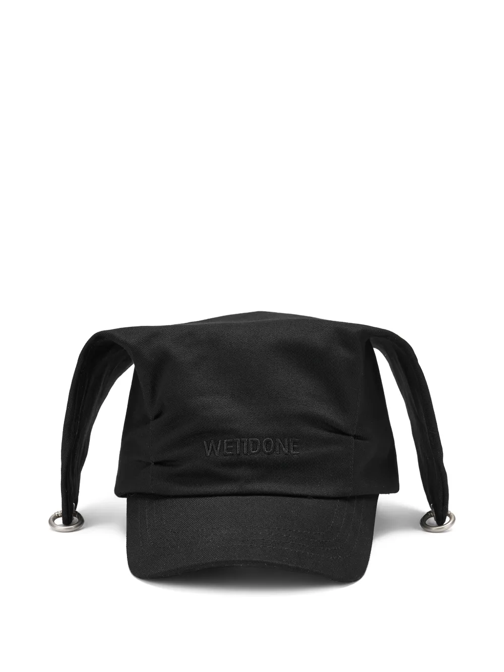  We11done Eyelet Cotton Baseball Cap - Black 