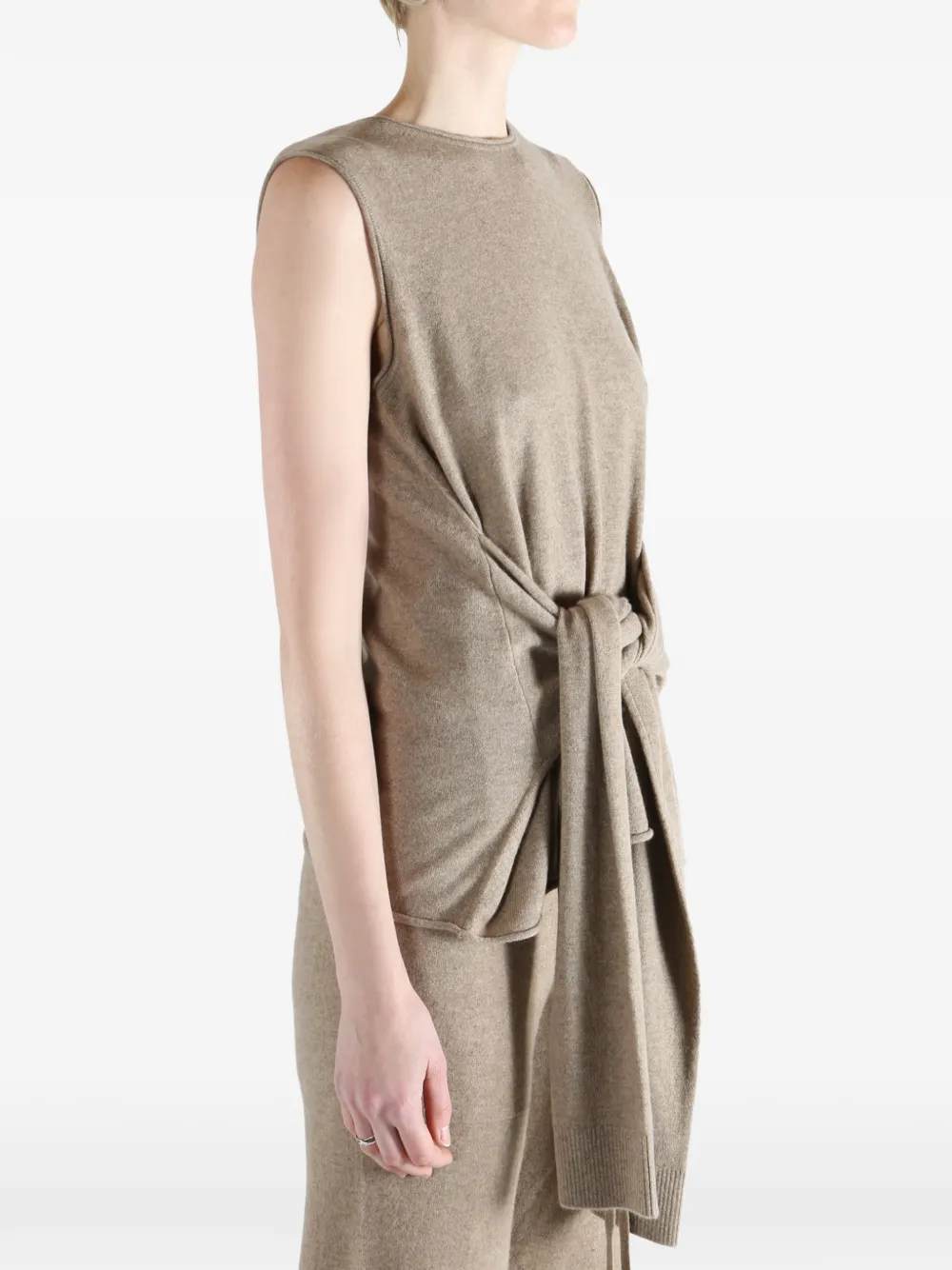 Uma Wang Gestrikte mouwloze tanktop Beige