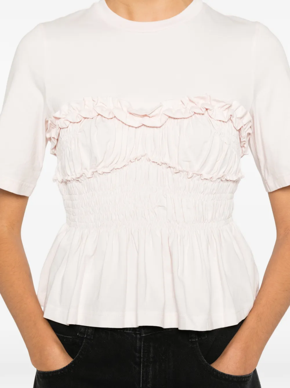 Cecilie Bahnsen Gelaagd T-shirt met ruches Roze