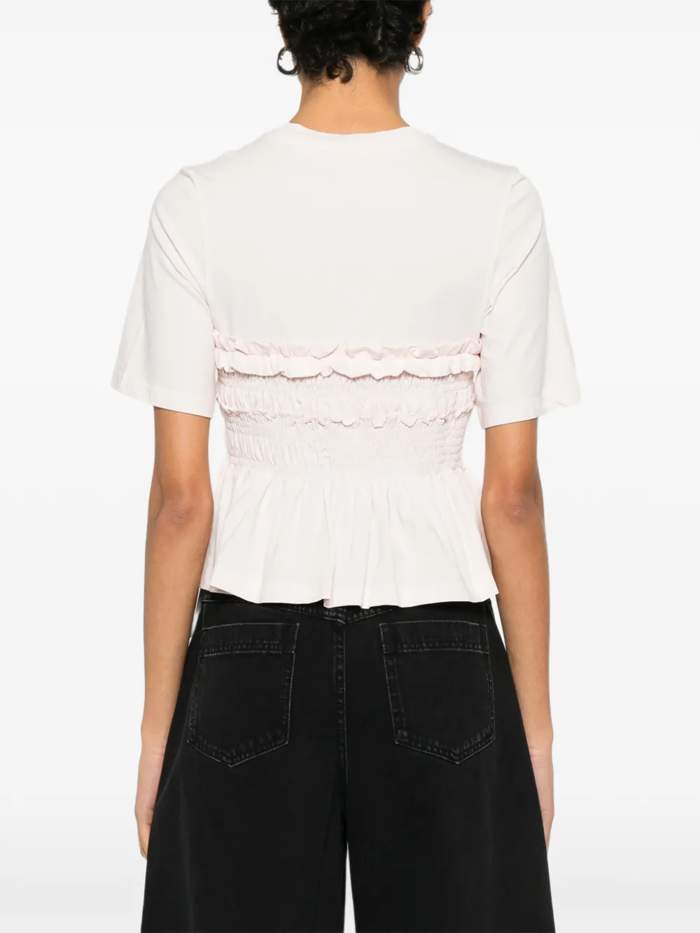 Cecilie Bahnsen Gelaagd T-shirt met ruches Roze