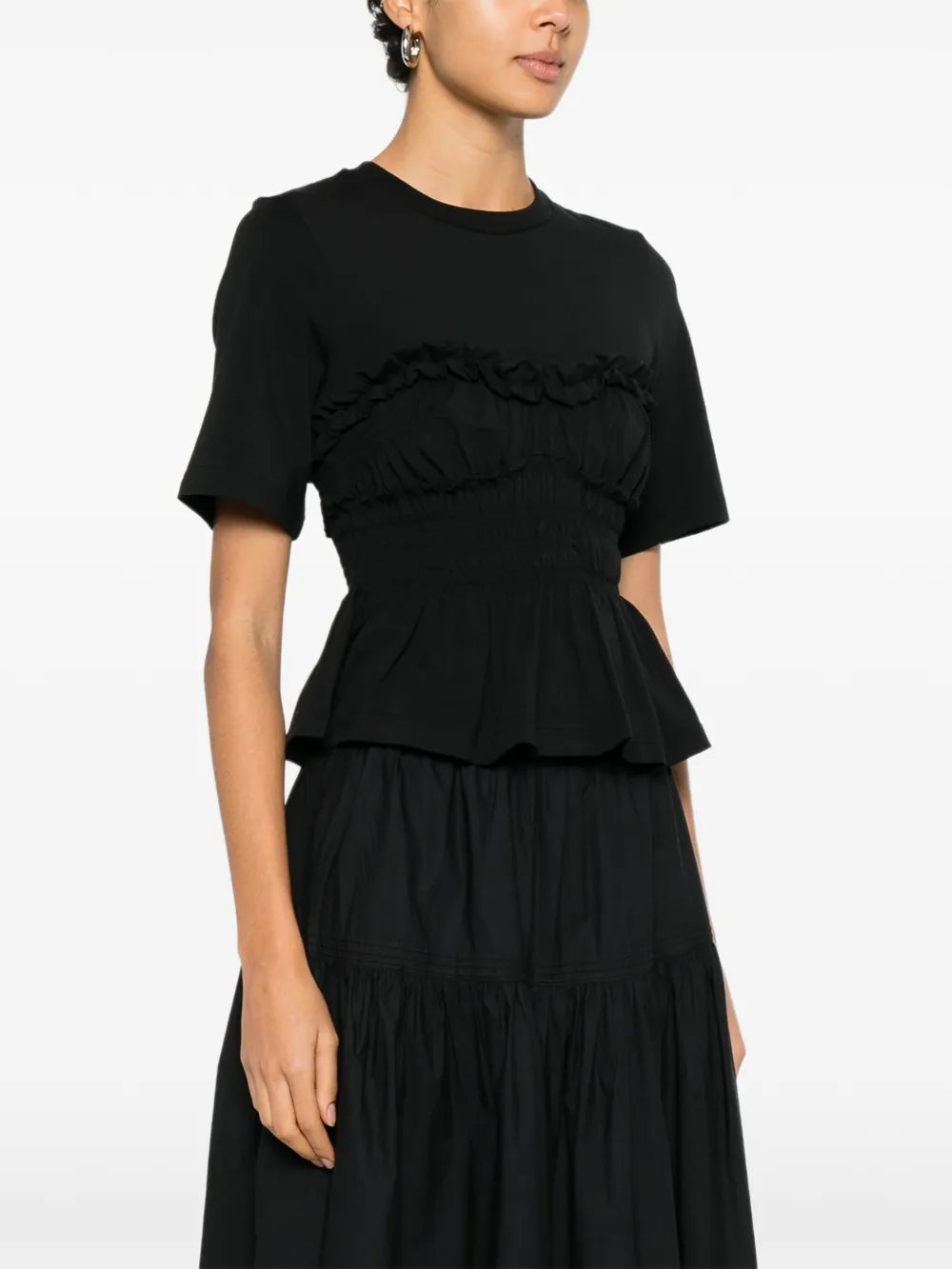 Cecilie Bahnsen ラッフル トップ | ブラック | FARFETCH JP