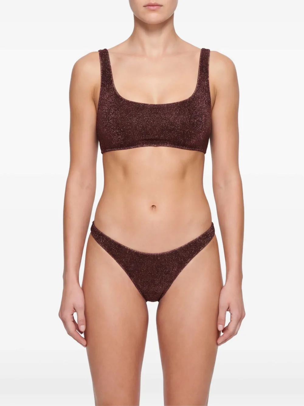 Oséree Strandkleding met vierkante hals Bruin