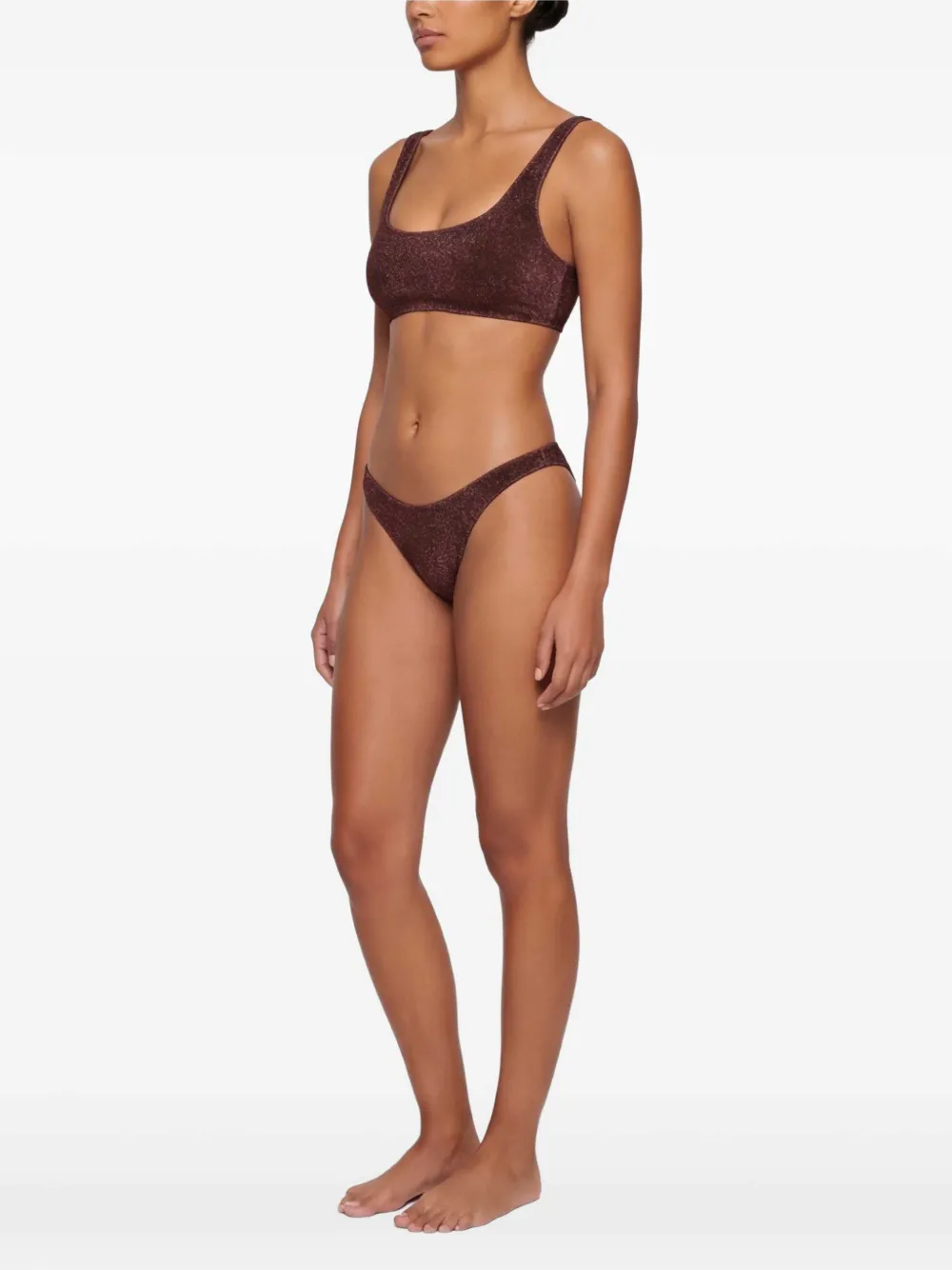 Oséree Strandkleding met vierkante hals Bruin