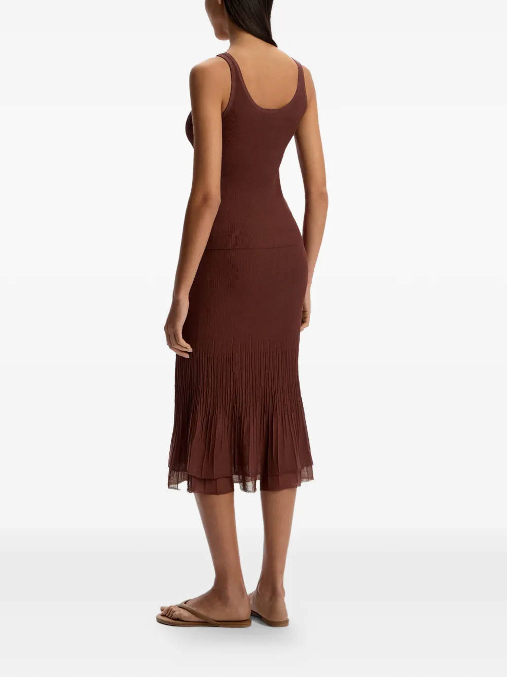 12 STOREEZ Plooirok met elastische taille Bruin
