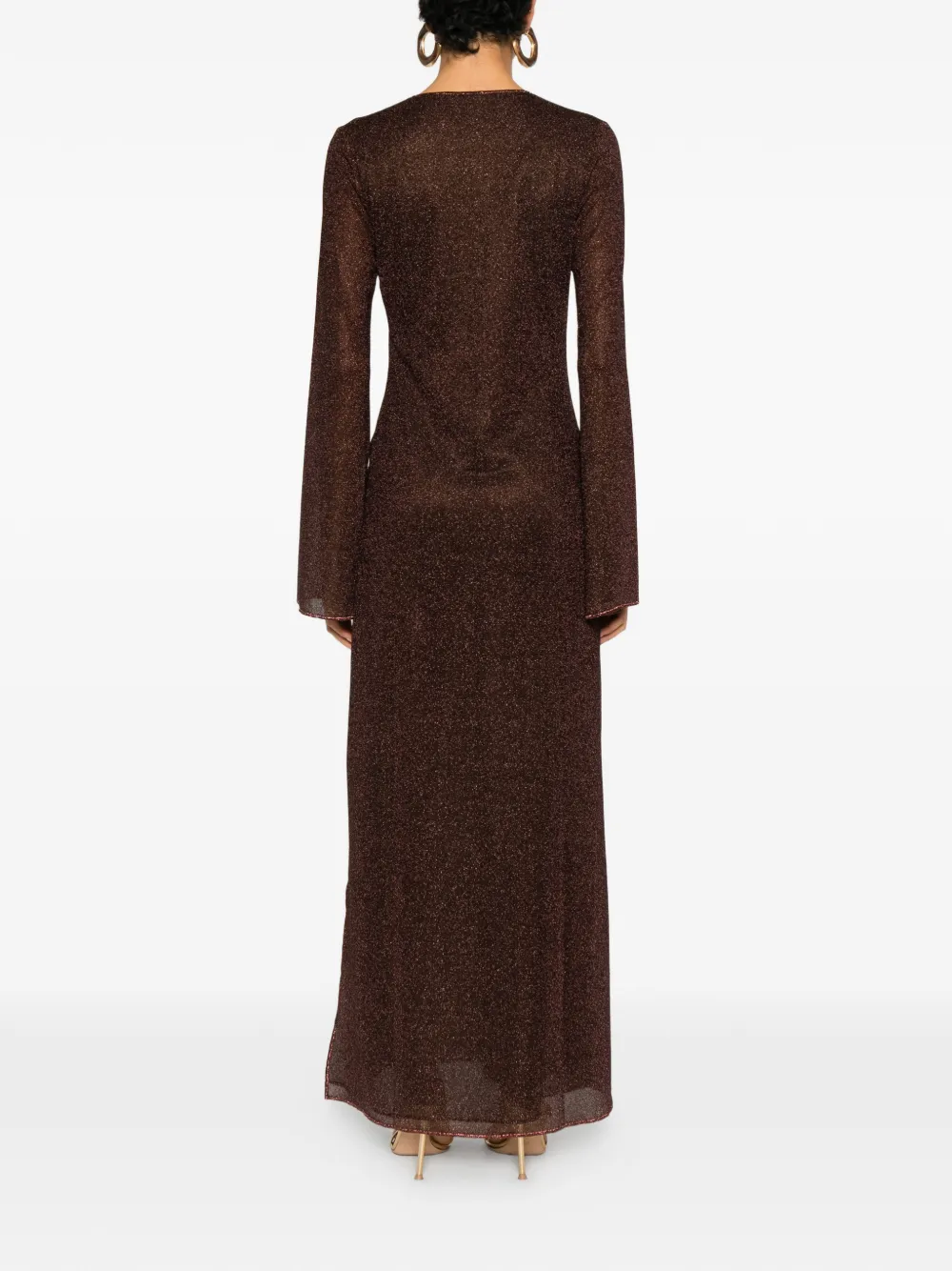 Oséree Maxi-jurk met V-hals Bruin