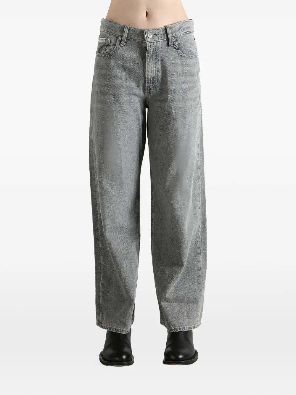 Calvin Klein low-rise wide-leg jeans - Grijs