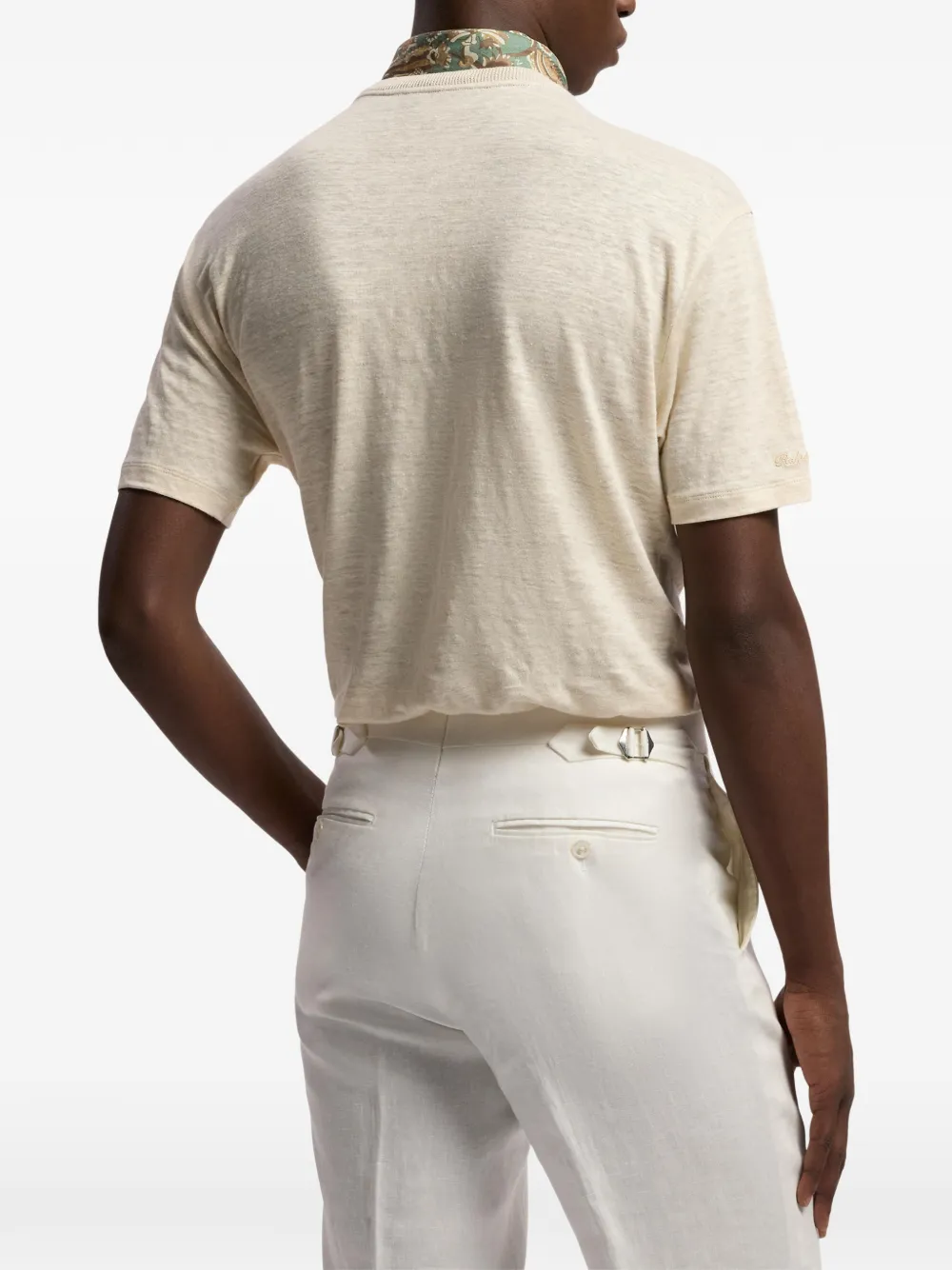 Ralph Lauren Purple Label T-shirt met ronde hals en zak Beige
