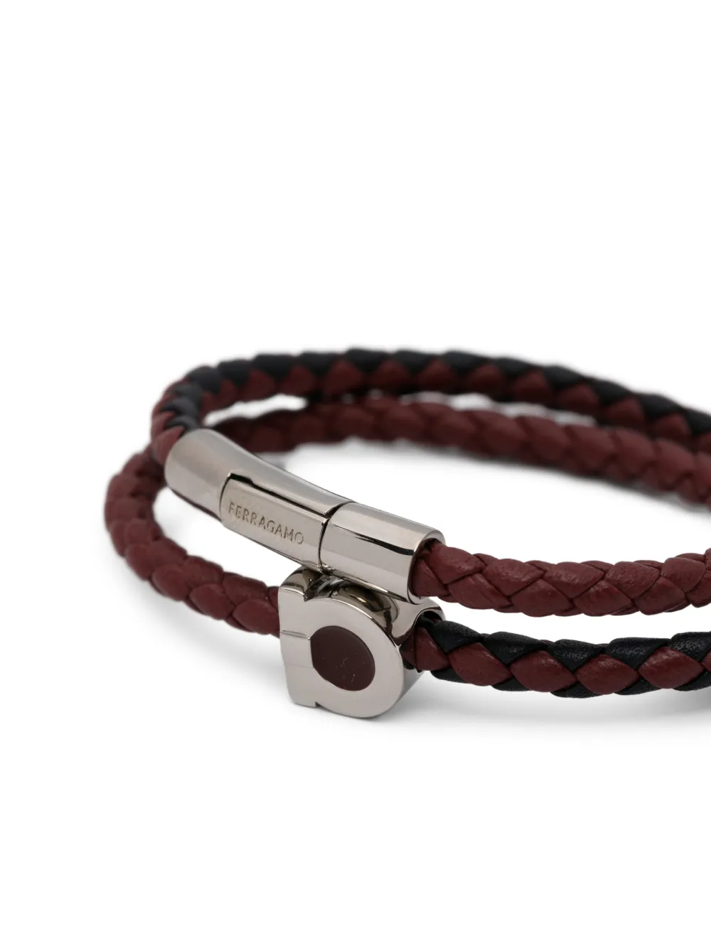  Ferragamo Braided Double-wrap Bracelet - Red 