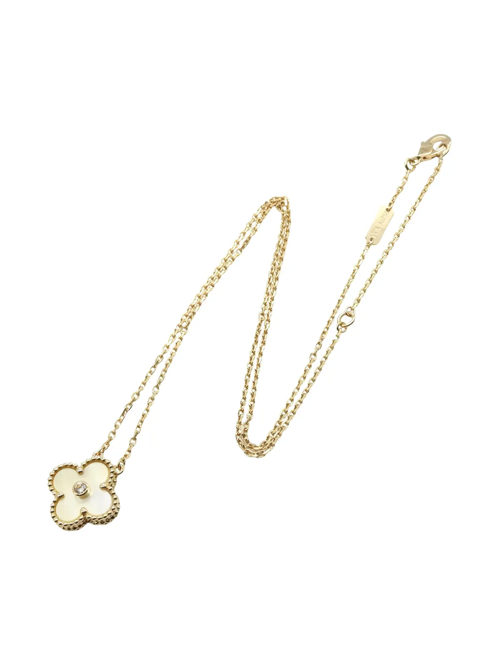 Van Cleef & Arpels Pre-Owned Collana Alhambra con madreperla e diamanti anni 2010 - Oro