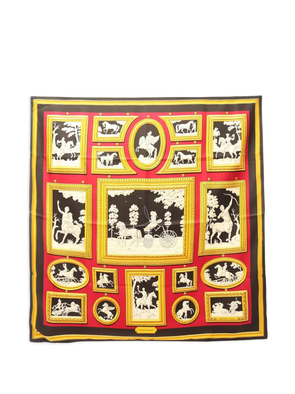 Hermès Pre-Owned 2010s Wedgwood silk scarf - Rosso