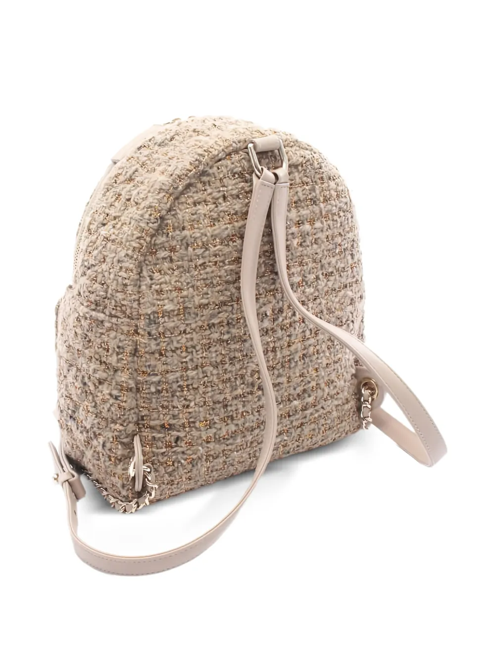 CHANEL Pre-Owned Rugzak met leren details en tweed textuur - Beige