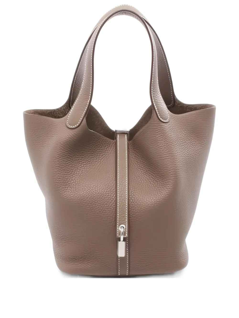 Hermès Pre-Owned 2019 lock-detail tote bag - Neutrals