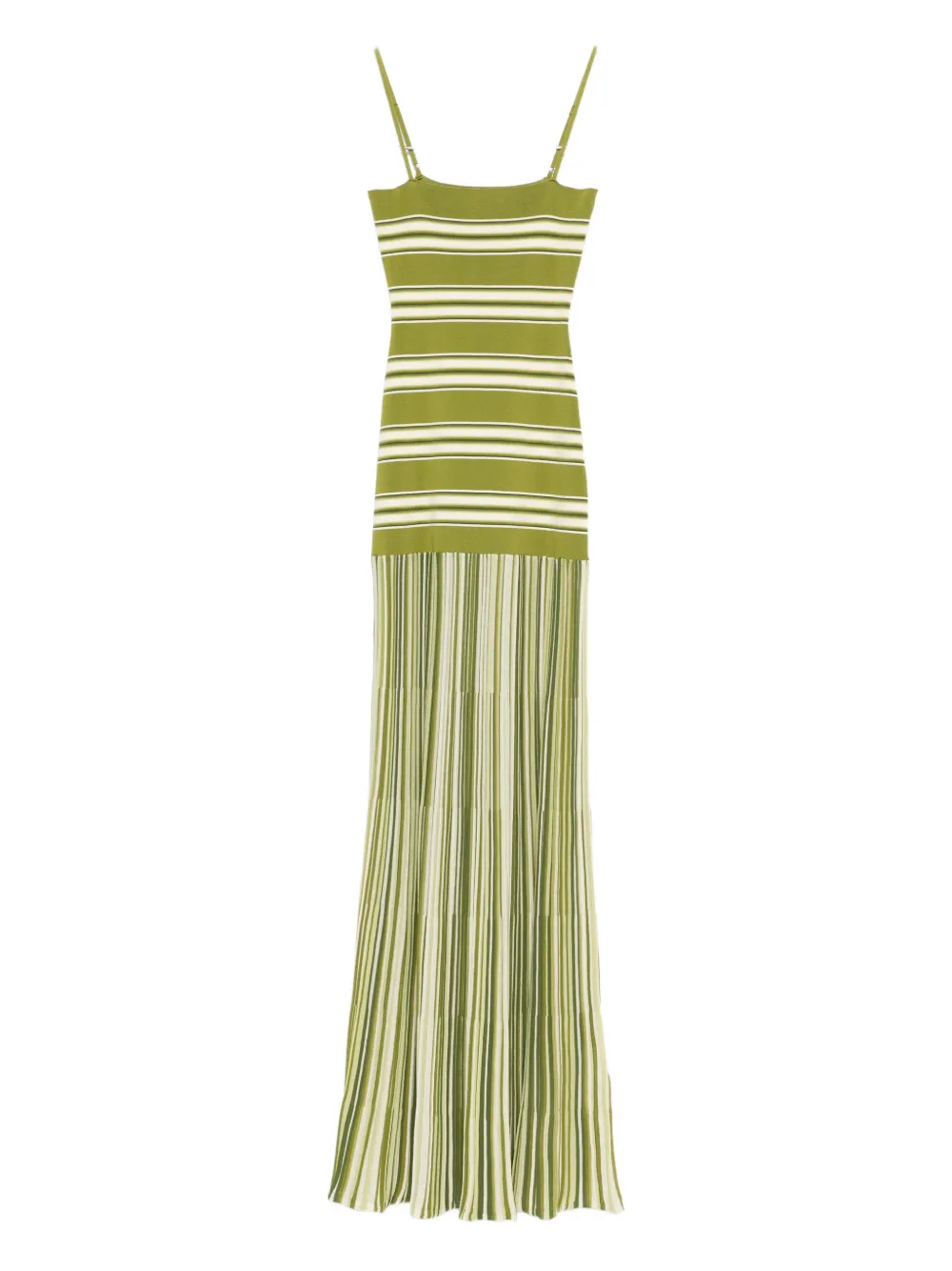 Faithfull the Brand Esenia striped pleated dress - Verde