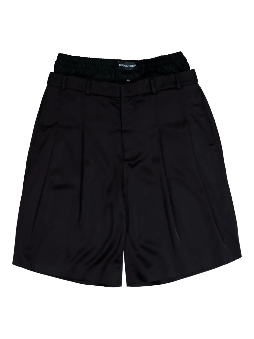 Marine Serre waisted-detail draped shorts - Nero