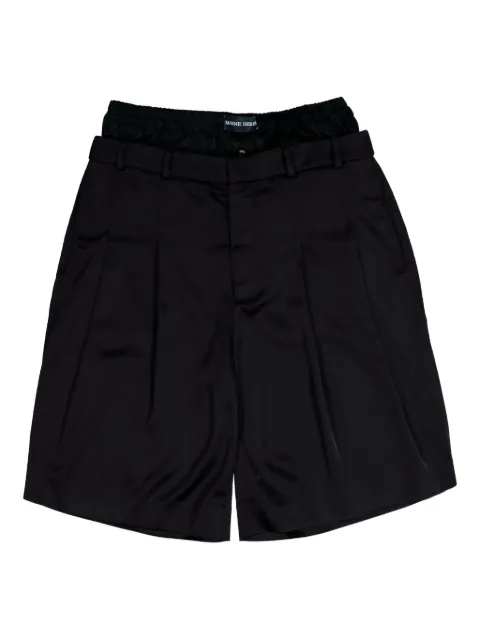 Marine Serre waisted-detail draped shorts