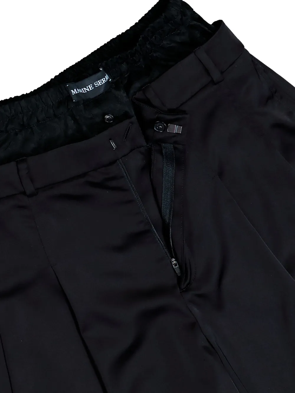 Marine Serre Gedrapeerde shorts met tailledetail Zwart