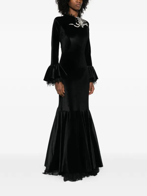 off shoulder maxi dress formal Off-the-shoulder Long A-Line Prom Dress with Corset Black / Medium
