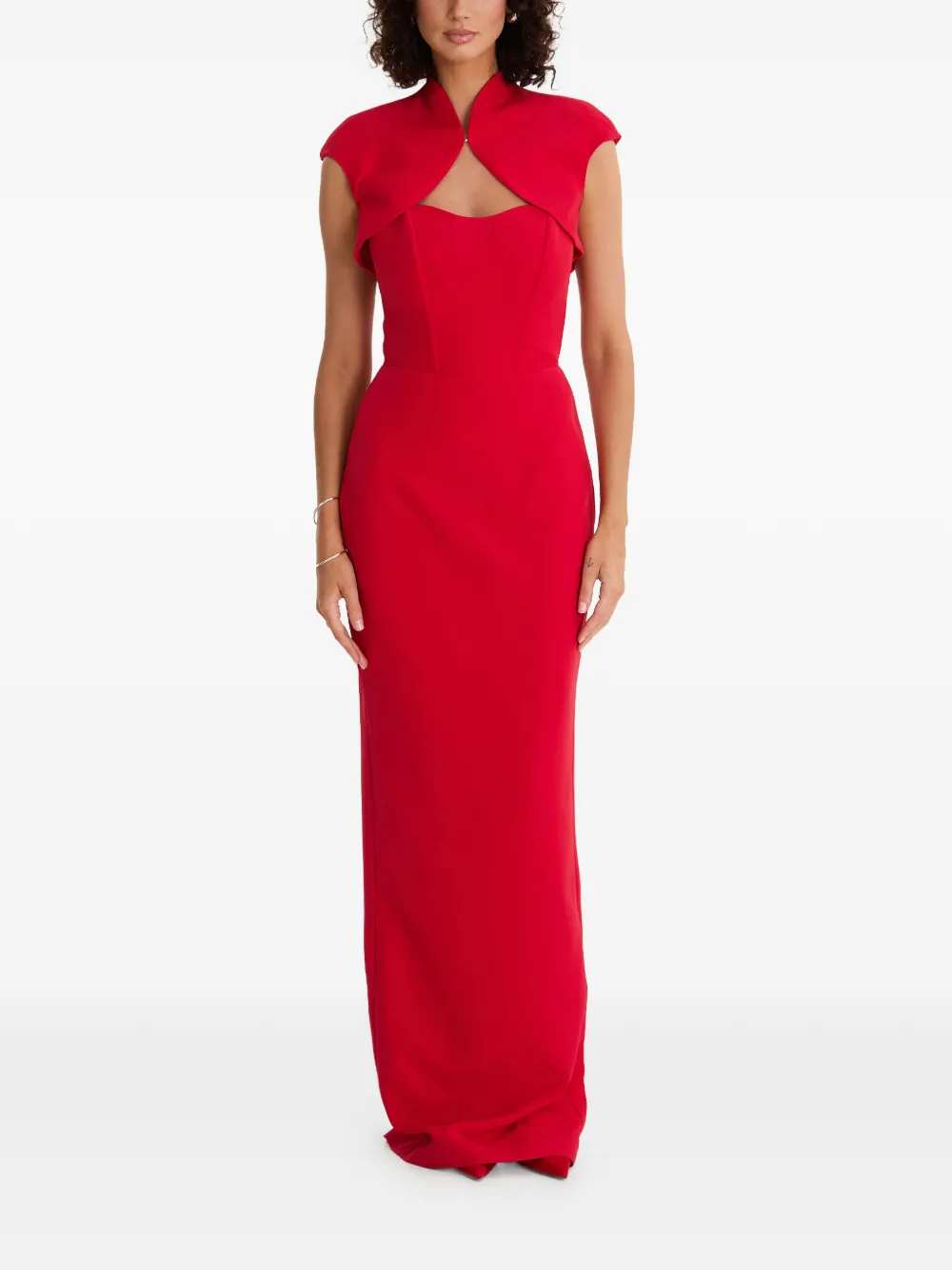 Moos Studio Sweatheart-neck Maxi Dress In Red