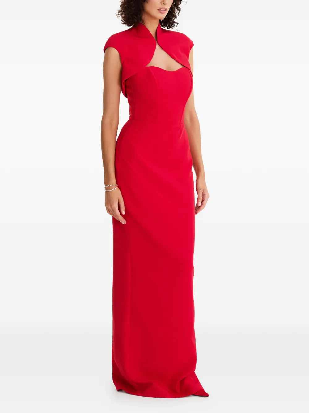 MOOS STUDIO sweatheart-neck maxi dress - Rood