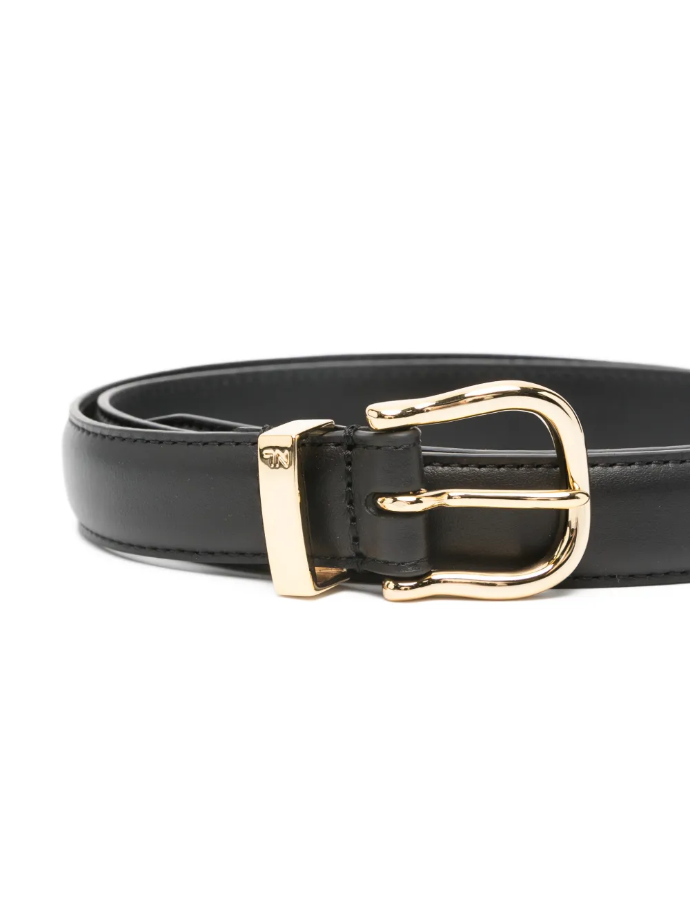 Nili Lotan Loiuse Gold-tone Buckle Belt in Black, view 3
