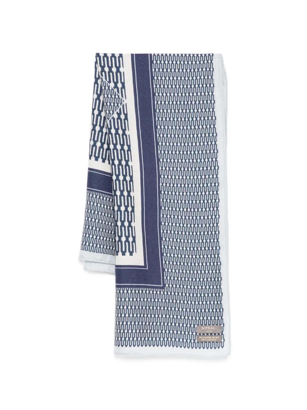 N.Peal Foulard con stampa geometrica - Blu