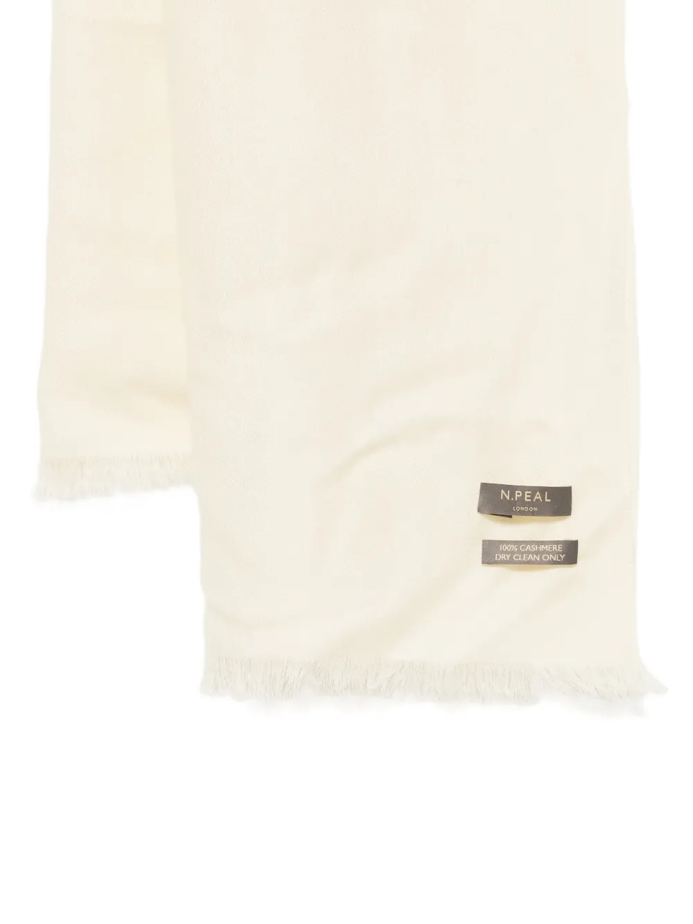  N.peal Fringed Pashmina Stole - Neutrals 