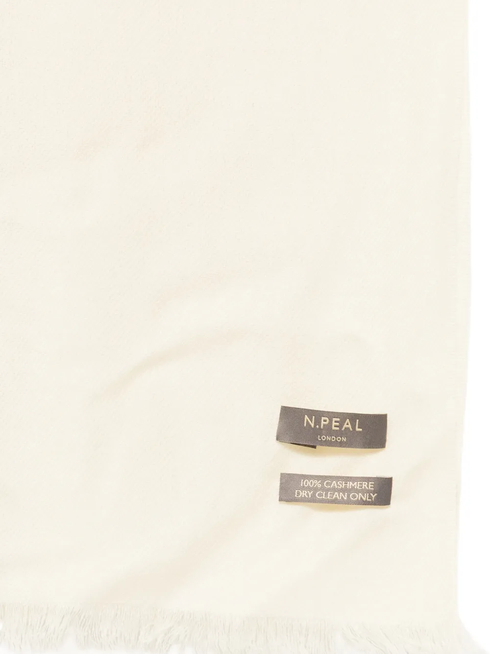 N.peal Fringed Pashmina Stole - Neutrals 