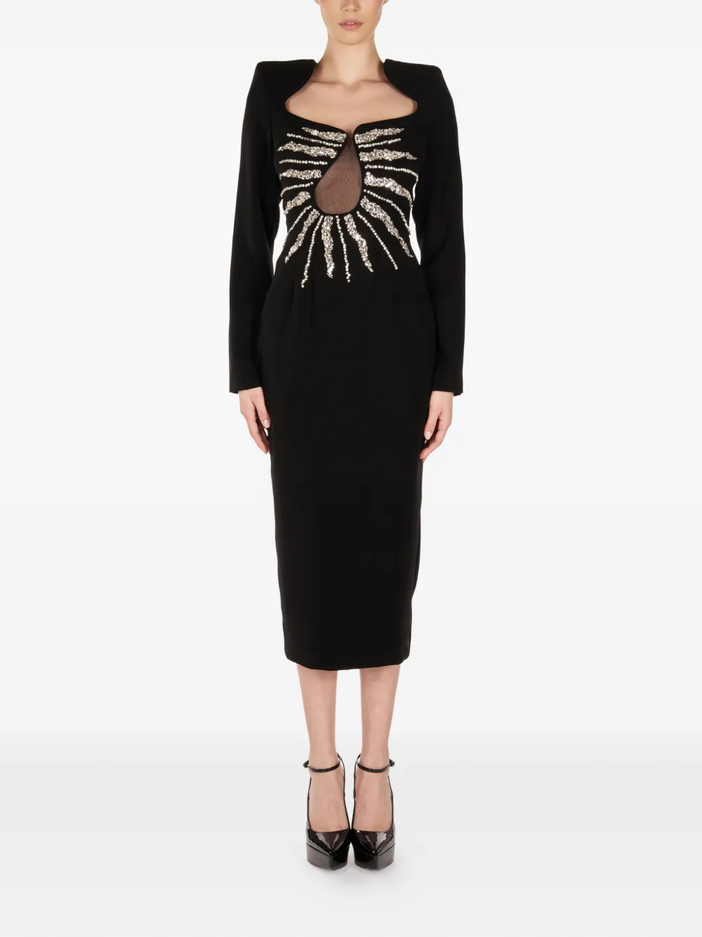 ARAFTU embellished mini dress - Nero