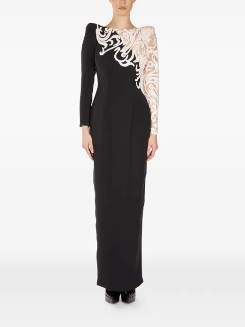 ARAFTU long-sleeve lace-detail maxi dress