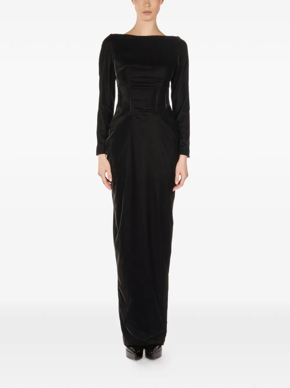 ARAFTU long-sleeved maxi dress - Nero